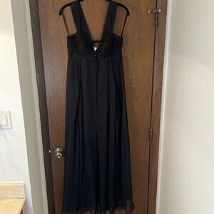 Karen Okada David Howard Black Bustier Slip Gown Dress Size 10 USA Vintage